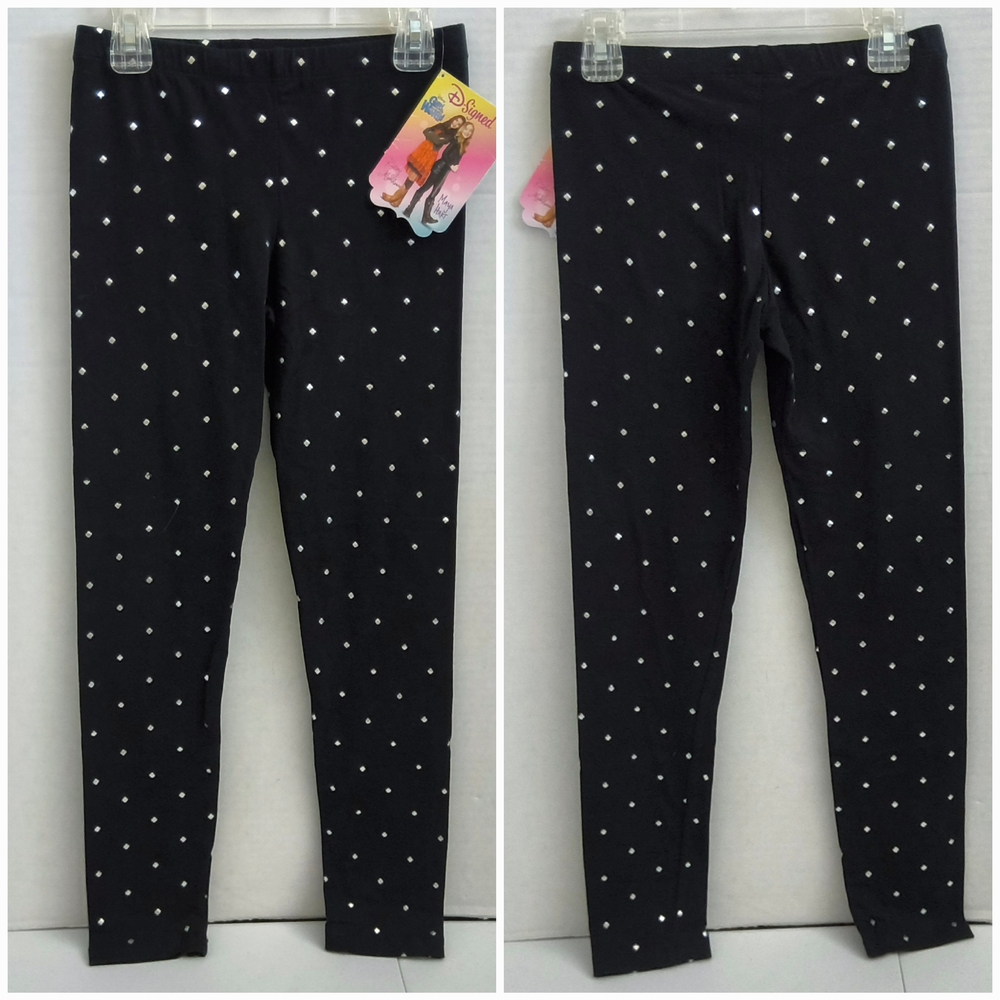 Disney D-signed Girl Meets World Black Leggings With Silver Bling Size Med 10-12
